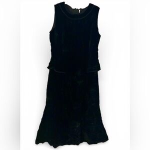 Viscose Silk Blend Sleeveless Dress Black Size 4 Made in Italy